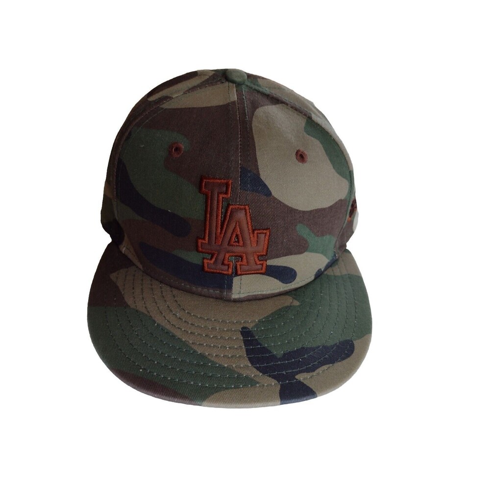 59 Fifty New Era Mens Los Angeles LA Dodgers 7 1/4 Camo Baseball Cap Hat MLB
